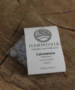 Perles Calcédoine Bleue 'AA' 8mm, 1 pièce